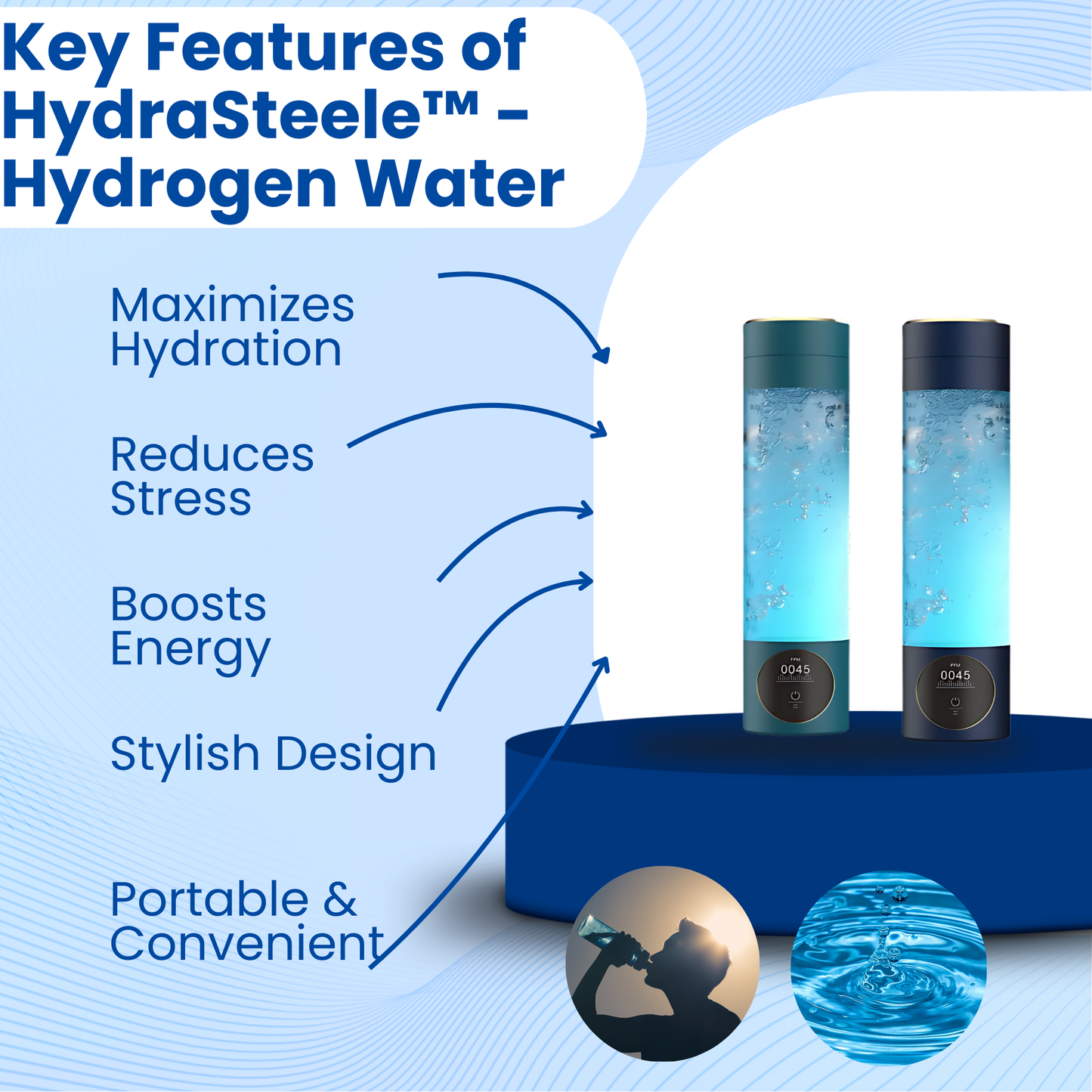 HydraSteele™ - Hydrogen Water Bottle