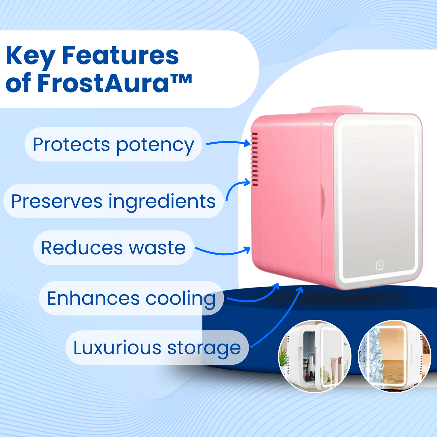 FrostAura™ Skincare Fridge