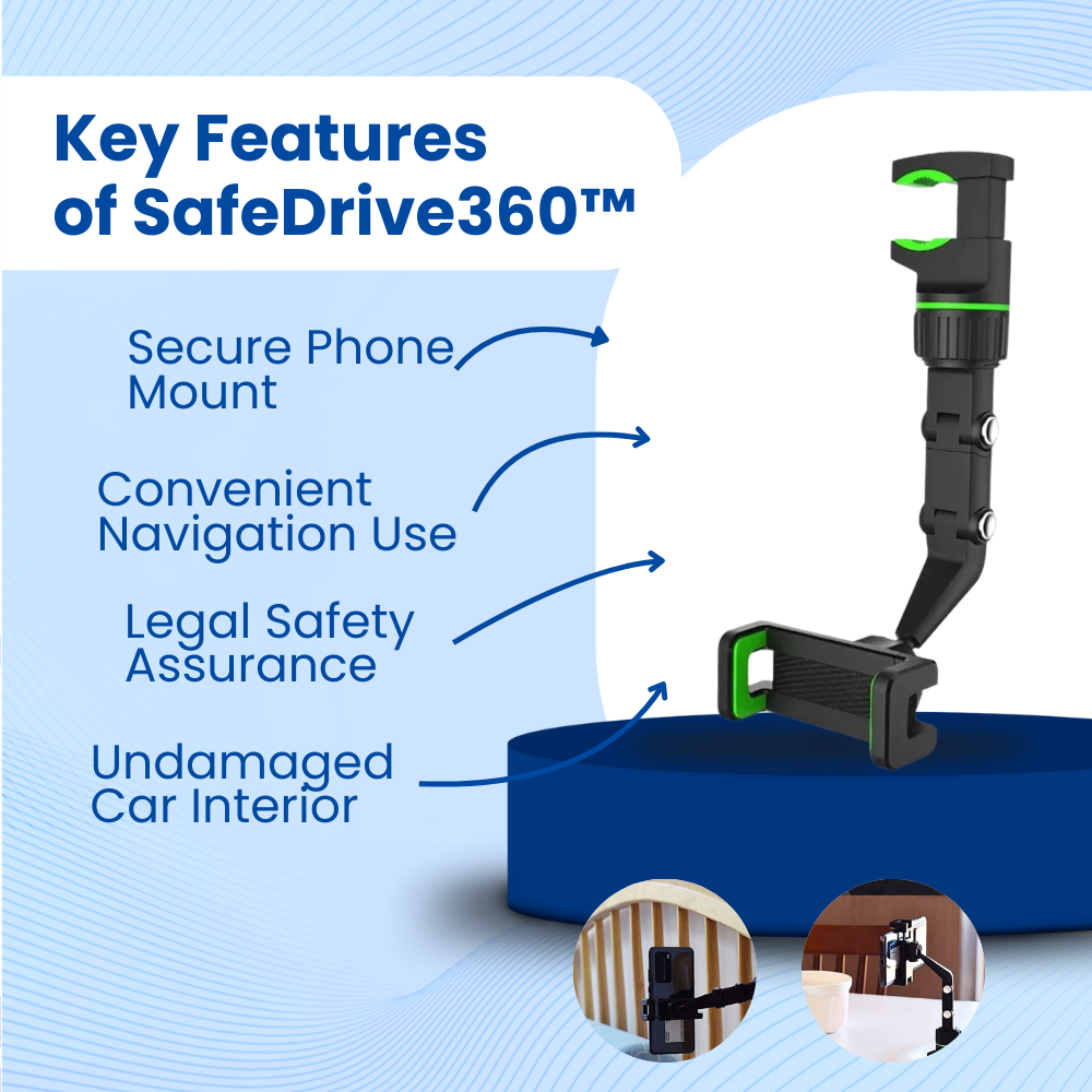 SafeDrive360™ Car Rearview Mirror